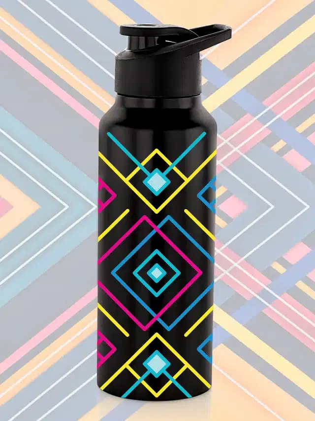 Stainless Steel Insulated Single Wall Water Bottle, Black, 750 ml