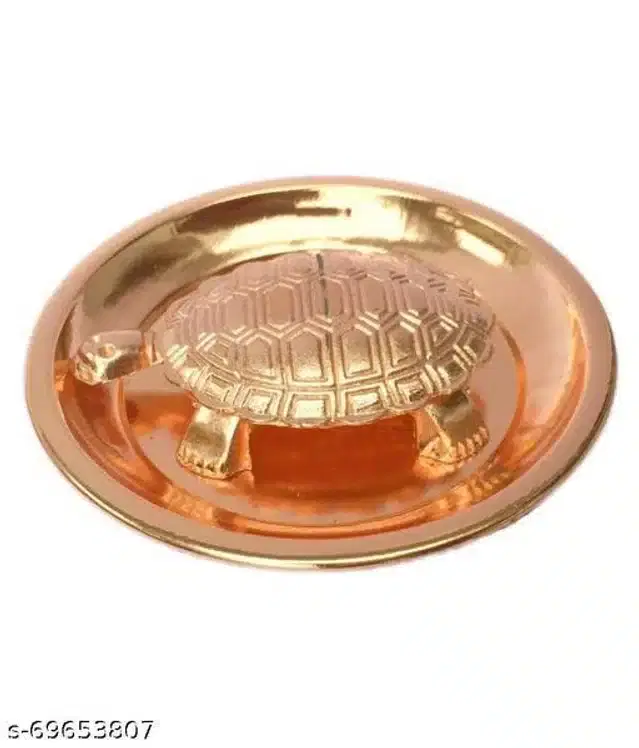 Feng Shui Tortoise with Plate, Rose Gold