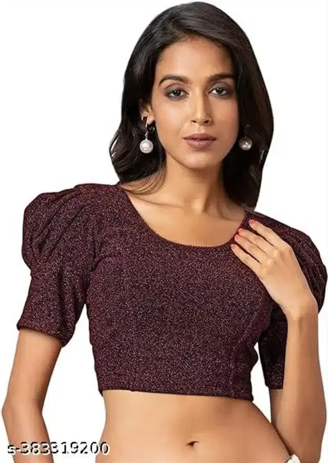 Half Sleeves Blouse for Women (Wine, 26)