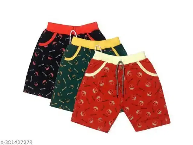 Shorts for Boys, Pack of 3 (Multicolor, 4-5 Years)