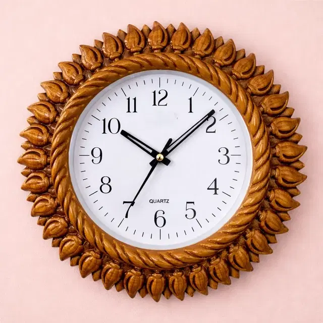 KC Arts Designer Wall Clock Pack of 1 Brown