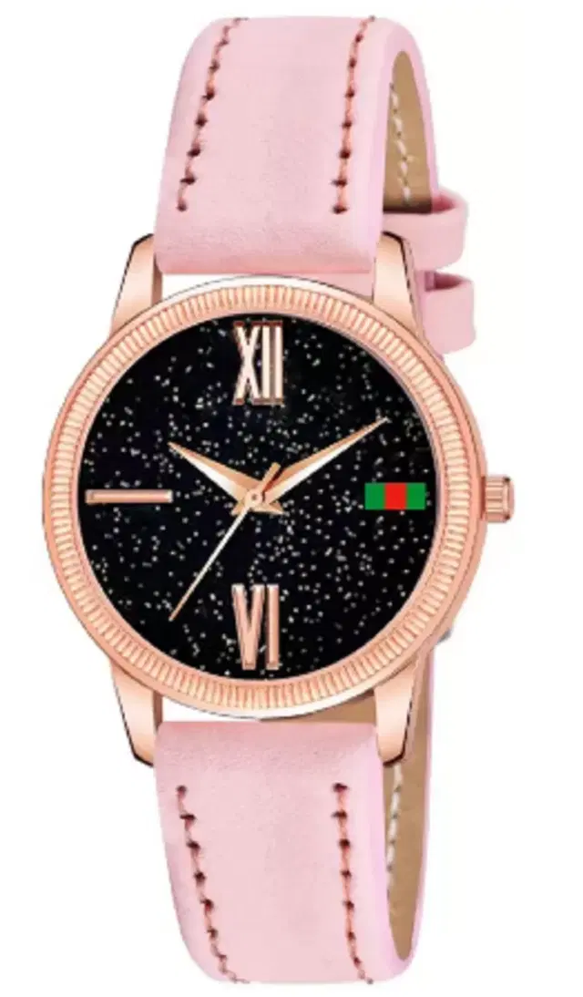 Leather Strap Analog Watch for Women & Girls (Multicolor)
