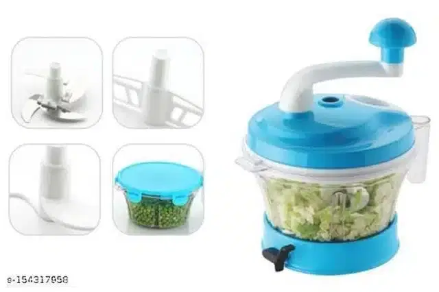 Plastic Manual Chopper, Sky Blue