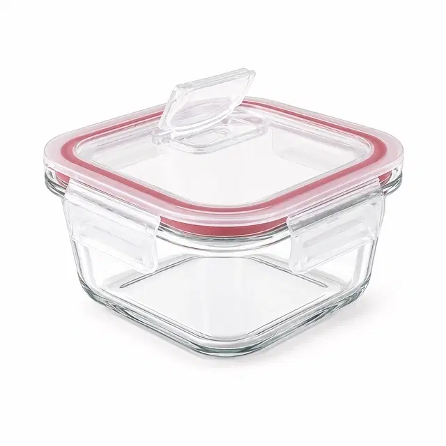 Glass Borosilicate Square Lunch Box 390 ML