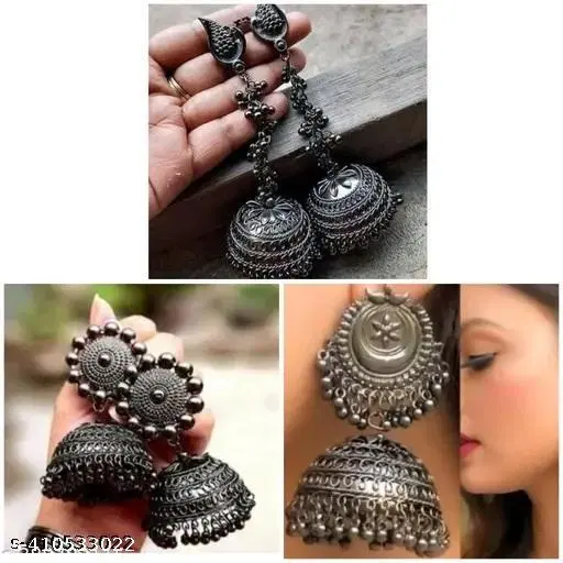 Combo of 3 top selling Oxidised Jhumke