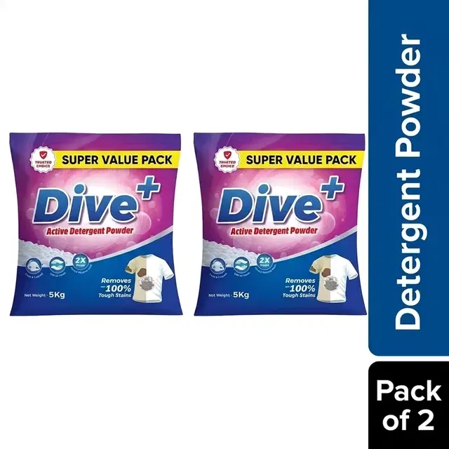 Dive+ Active Detergent Powder 2X5 Kg (Pack of 2)