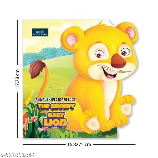 “Lion-Shaped Board Book for Kids – Unique Animal-Shaped Die-Cut Design, Educational Storytelling, Early Learning, Brain Development, Fine Motor Skills, Interactive Play for Toddlers and Preschoolers”