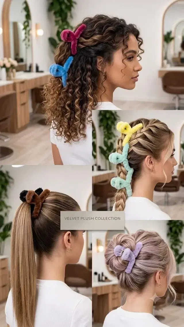 Womens Hair Clutchers Plastic Assorted(Free Size) Pack of 3