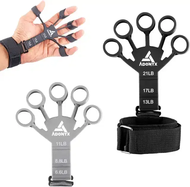Hand Grip Strengthener, Black & Grey, Pack of 2