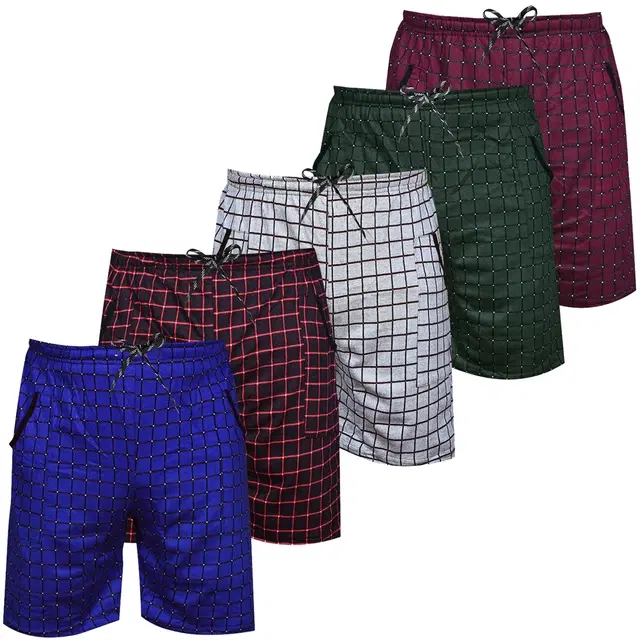 Cotton Shorts for Boys, Pack of 5 (Multicolor, 4-5 Years)