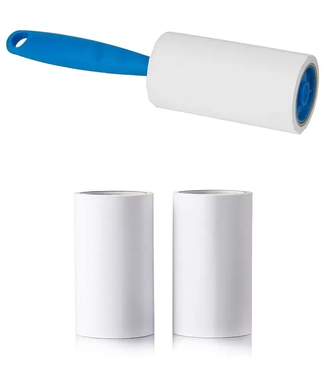 Lint Remover with Handle Sticky Roller Brush (with 2 extra Refills) for Clothes, Carpets, Pet Fur Remover