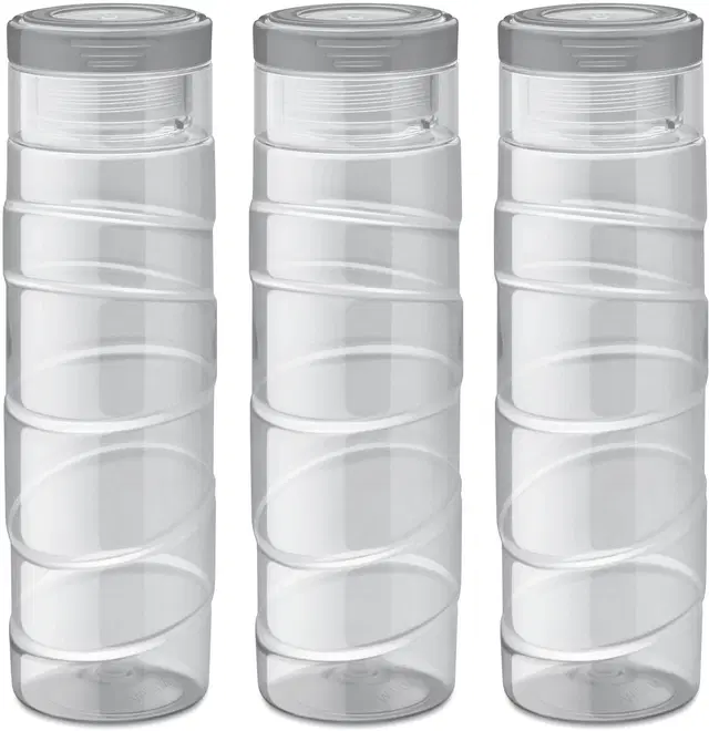 Milton Plastic Water Bottles, Pack of 3, Grey, 1000 ml