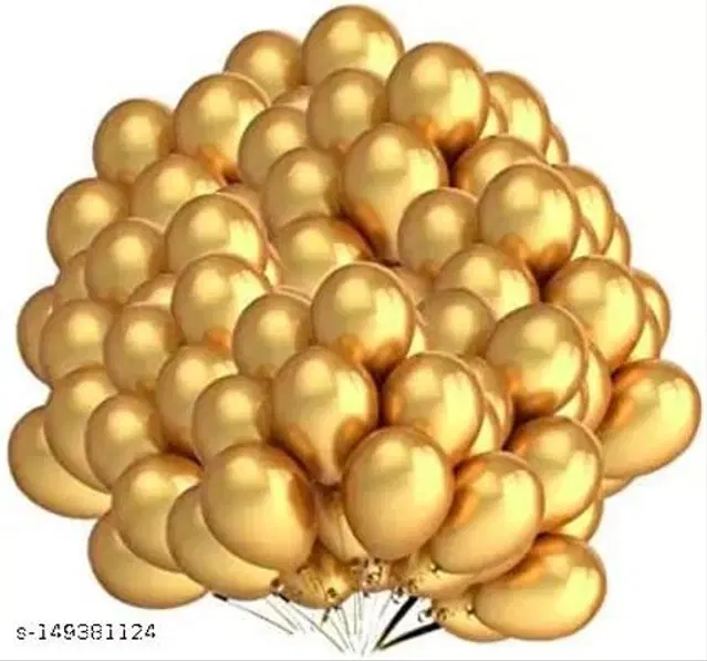 Decorative Metallic Balloons, Gold, Pack of 50