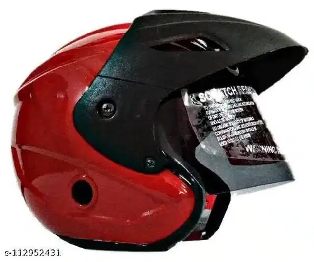 Open Face Helmet For Men, Red