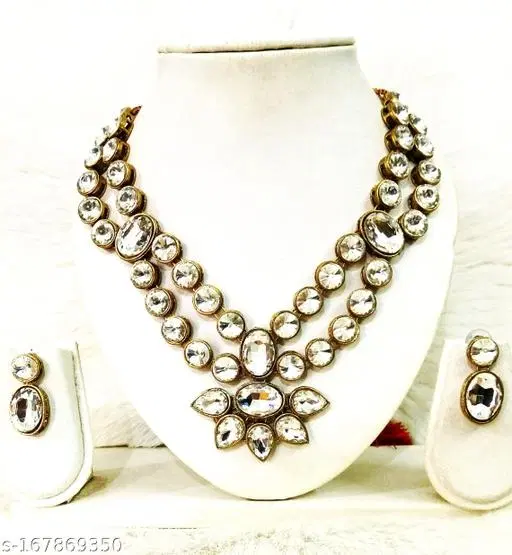 Alloy Jewellery Set for Women & Girls, White