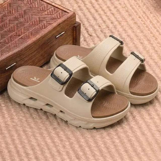 Solid Sliders for Men (Beige, 6)