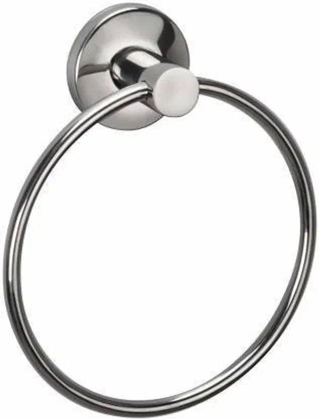 Stainless Steel Multipurpose Towel Ring with Wall Flange, Silver, Set of 1