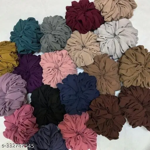 Pack of 12 Metallic Scrunchies for Women (Metallic, Pack of 12)