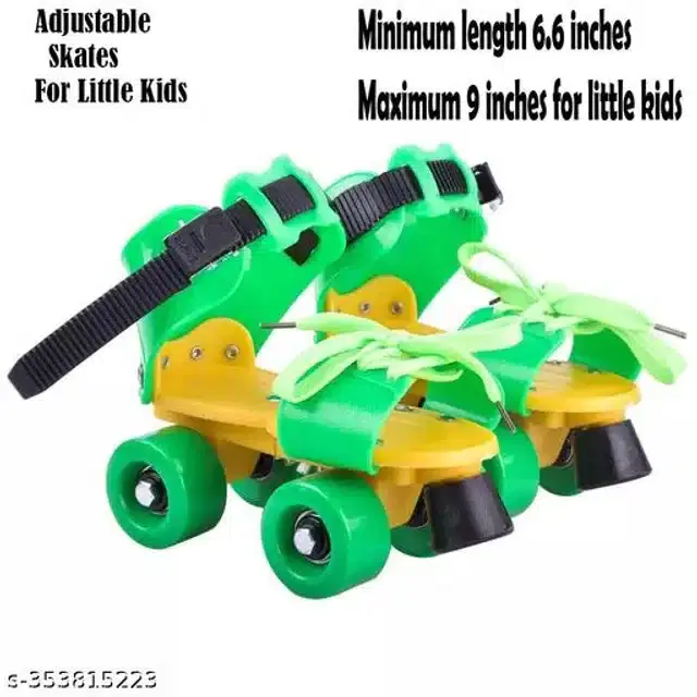 Adjustable Roller Skates for Kids, Green & Yellow