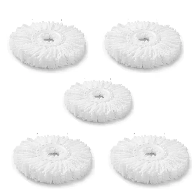 Fabric Spin Mop Refill, White, Pack of 5