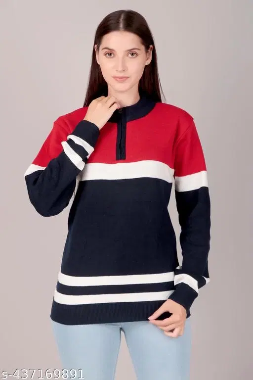 Acrylic Sweater for Women (Multicolor, M)