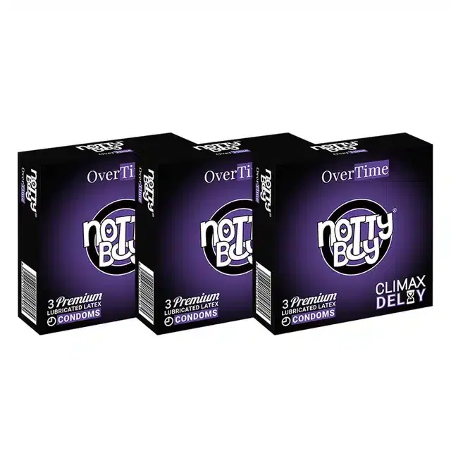 Notty Boy 3 Pcs Over Time Climax Delay Condoms for Men, Set of 3