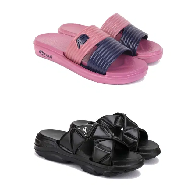 Combo of Sliders for Women, Set of 2 (Multicolor, 6)