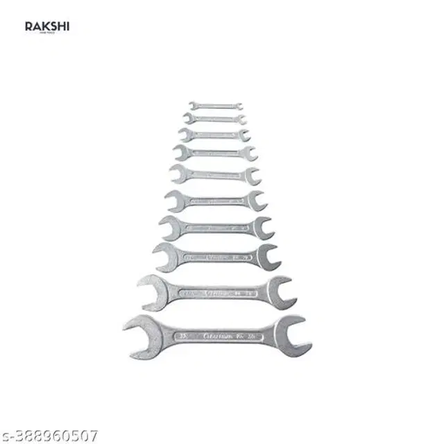 Combination Wrench Hand Tool Set, Silver, Set of 8