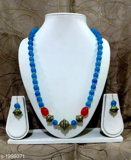 Antique Beads & Glass Beads Jewellery Set for Women, Blue