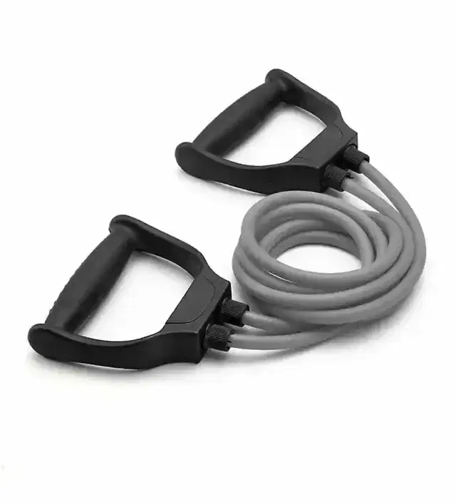 Shopeleven Double Toning Resistance Tube Heavy Quality Exercise Band For Stretching, Multicolor
