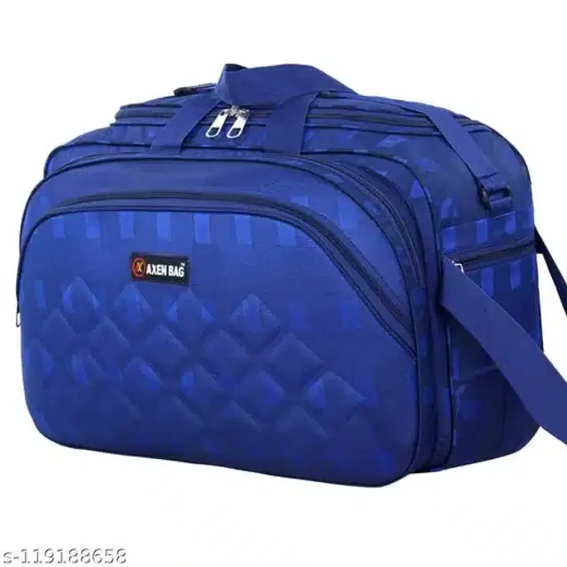 Polyester Trolley Duffel Bag for Men & Women, Navy Blue