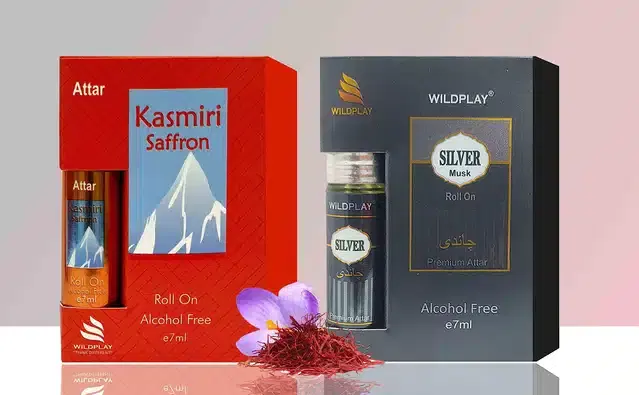 Wildplay Kasmiri Saffron & Silver Musk Roll On Attar, 7 ml, Pack of 2