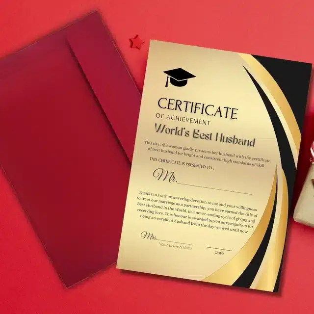 Best Husband Certificate