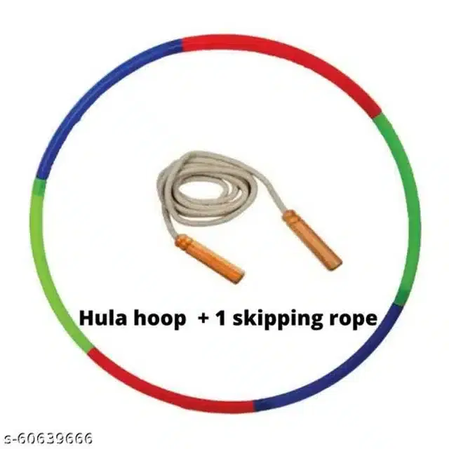 Hula Hoop with Skipping Rope, Multicolor, Set of 2