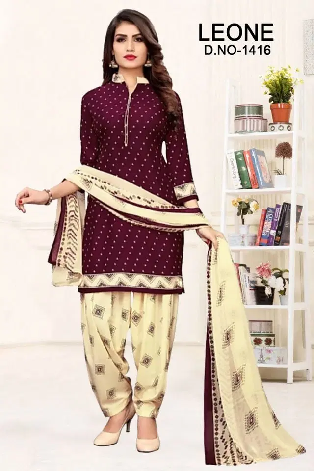 Yashika Unstitched Crepe Salwar Suit Material (Pink) (Y-307)