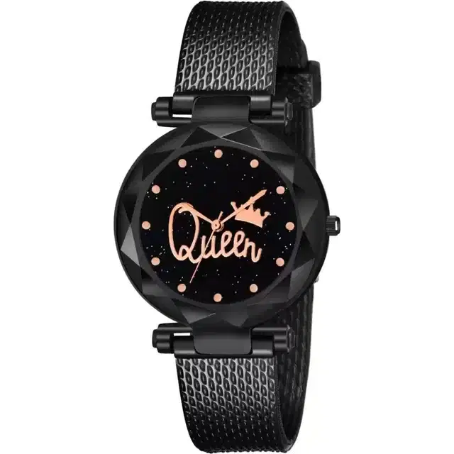 Analog Watch for Girls (Black)