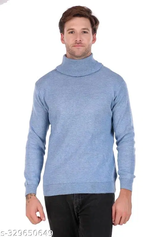 Full Sleeves Sweater for Men (Blue, M)
