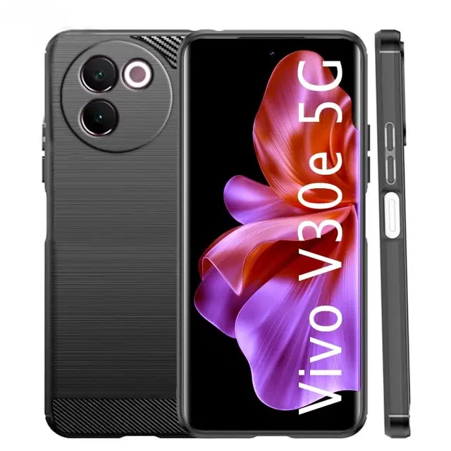 Rubber Mobile Back Cover for Vivo V30e, Black
