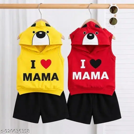 Hosiery Cotton Clothing Set for Boys (, 0-3 Months), Pack of 2 (Red, 0-6 Months)