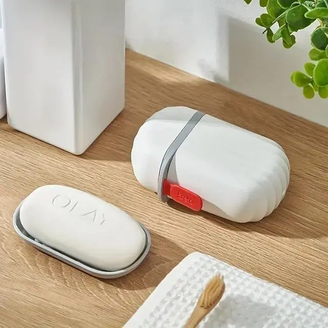 Plastic Portable Soap Box, White