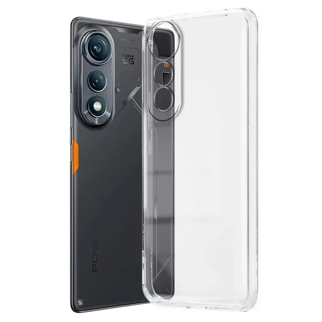 Silicone Mobile Back Cover for Tecno LJ8K P1 / POVA CURVE (Transparent)
