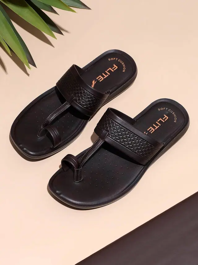 FLITE Casual Flip Flops for Men (Brown, Brown, 10 UK/India)