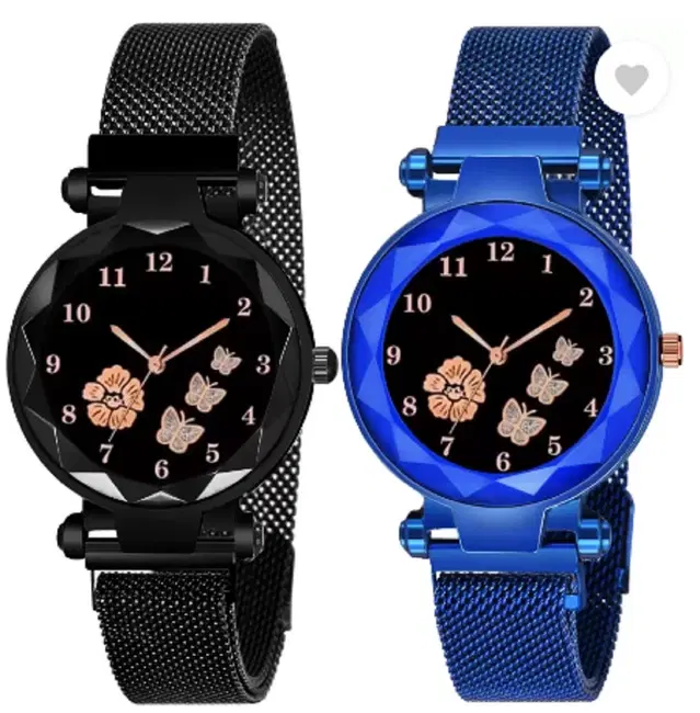 Analog Watch for Women & Girls, Pack of 2 (Multicolor)