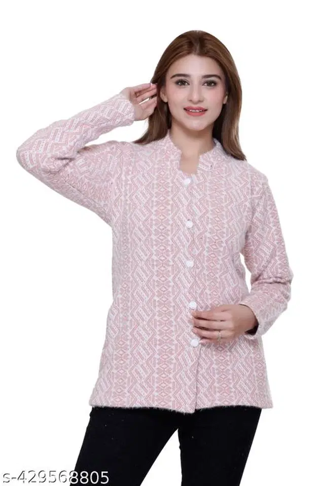 Woolen Sweaters for Women (Pink, S)