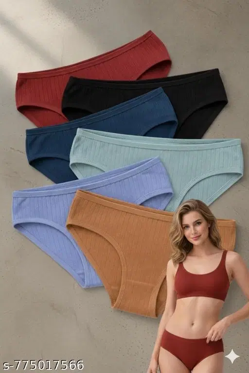 Nylon Briefs for Women, Multicolour, Pack of 6 (XXS)