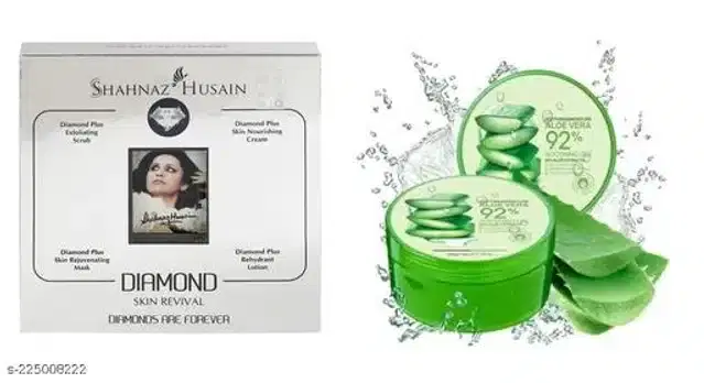 Shahnaz Husain Diamond Facial Kit with Aloevera Massage Gel, Set of 2