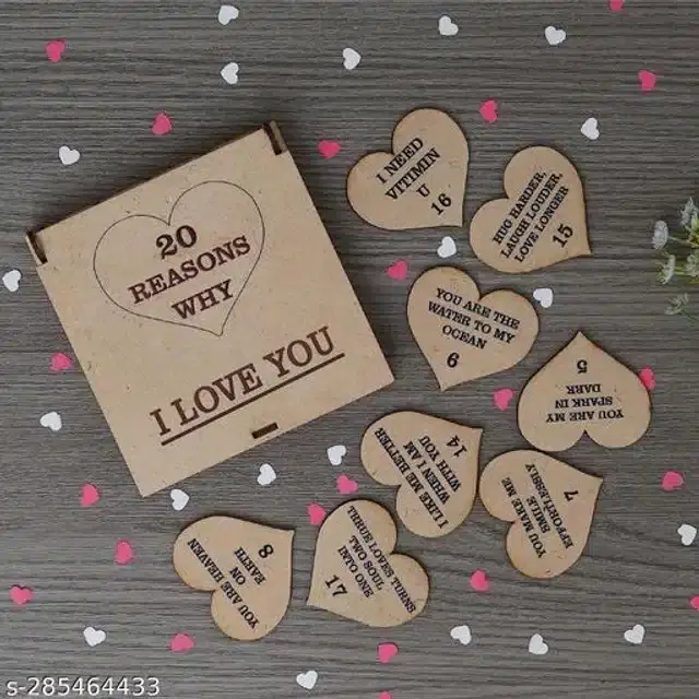 Wooden Love Message Box Gift, Beige