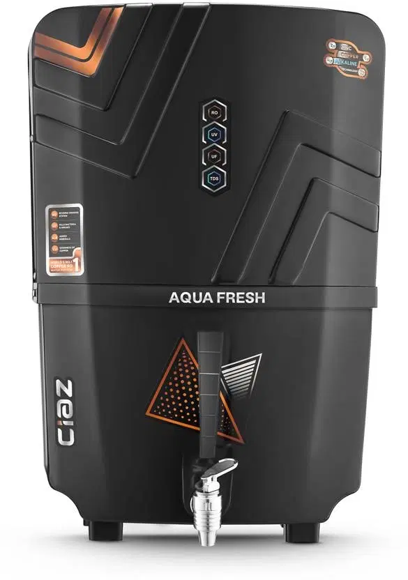 Aqua Fresh Full Black Benza 12L RO+UV+UF+TDS+ALK+Copper Water Purifier (Black) [Installation ₹500]