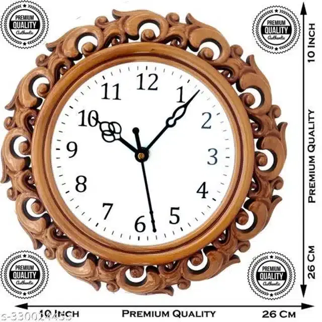 Plastic Analog Wall Clock, Copper & White
