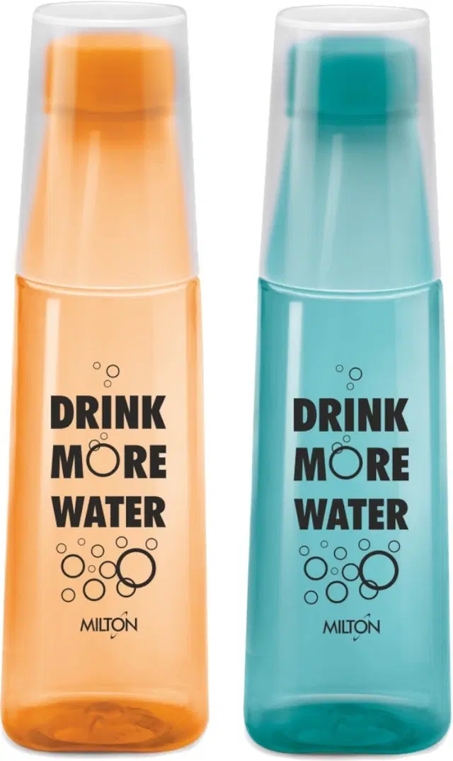 Milton Plastic Water Bottles, Pack of 2, Multicolor, 1000 ml